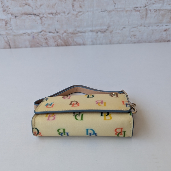 Dooney & Bourke Leather Multicolor Logo Credit Card Coin Wallet - Picture 3 of 10